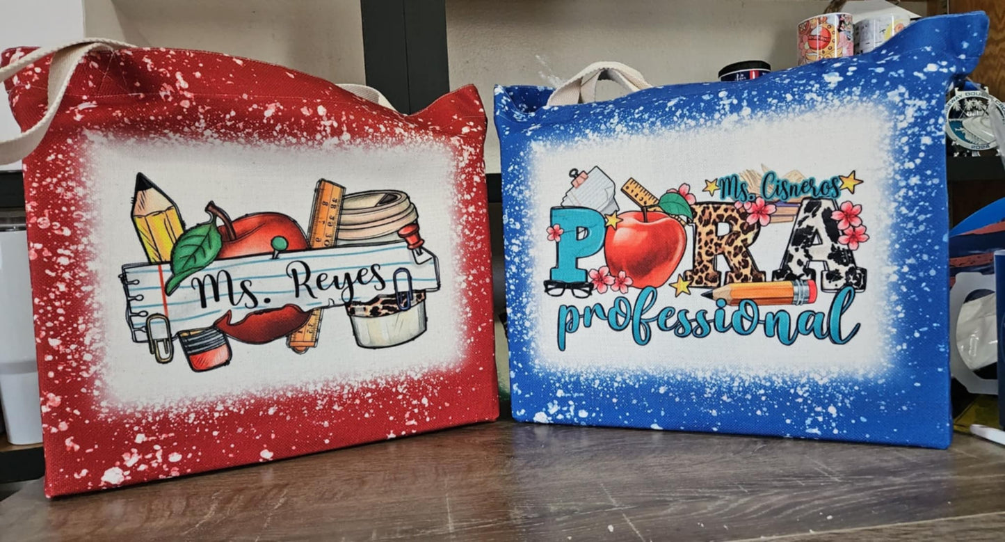Personalized teacher tote bag